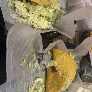 two tortillas in wrappers