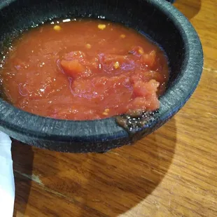 a bowl of salsa