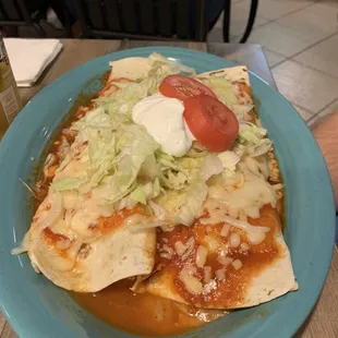Burrito supreme- 2 burritos, one chicken and one beef