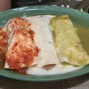 Mexican Flag Burritos