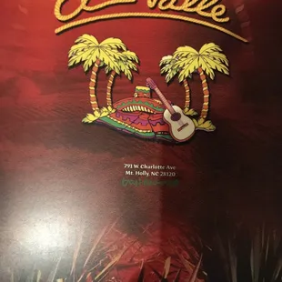 Menu cover and California burrito with shrimp