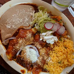 Enchiladas Rojas lunch