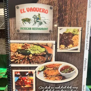 menu for mexican restaurant