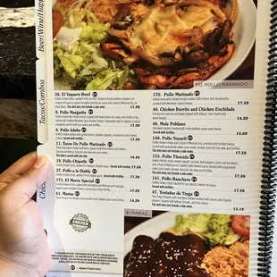 a menu for a mexican restaurant
