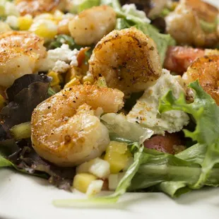 a plate of shrimp salad