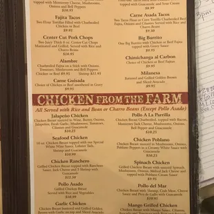 Vaquero Specialties.  Chicken from the Farm