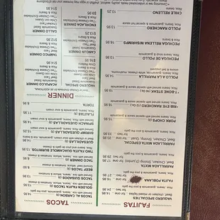 Updated Menu