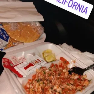 Tostadas de Ceviche de Camaron