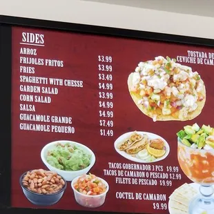Sides and shrimp