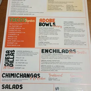 menu