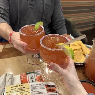 Strawberry margarita on the rocks
