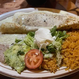 Chicken Fajita Quesadilla smothered in queso