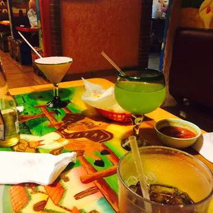 a table full of mexican food