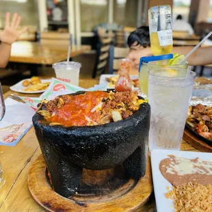 a table full of mexican food
