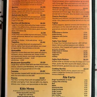 Menu back.
