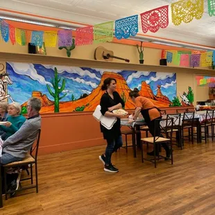 One of two dining areas at El Vaquero.