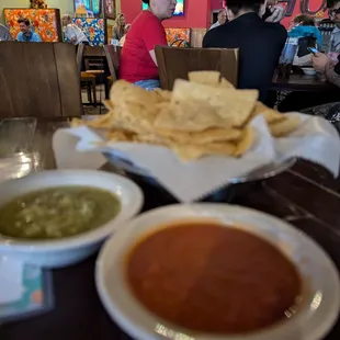 Tomatillo and red salsas excellent