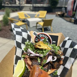 a plate of food on a table