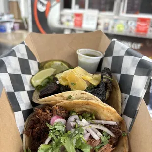 Al pastor and barbacoa tacos!