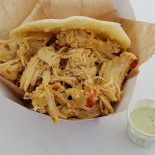 Pollo Arepa (pulled chicken)