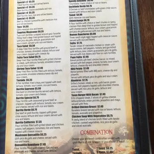 Lunch menu