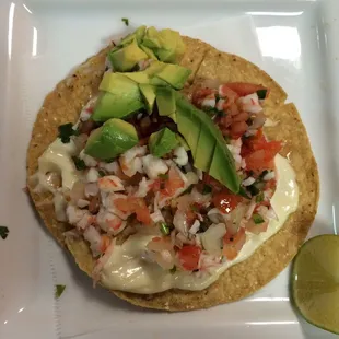 shrimp ceviche tostada