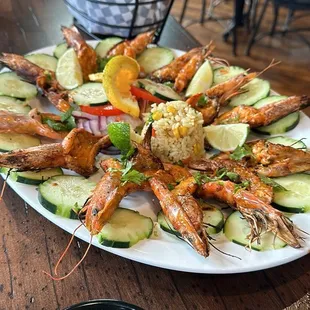 Camarones zarandeados.