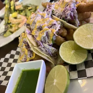 a plate of mexican food