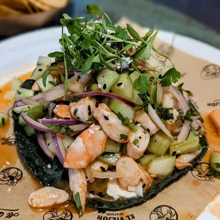 La Cocida Tostada (cooked shrimp)