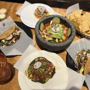 Smoked Fish Taco, Fish Ceviche, Aguachile, Ahi Tuna Tostada &amp; El Enchilado Taco