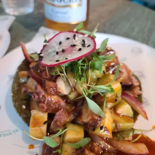 Macha Octopus Tostada
