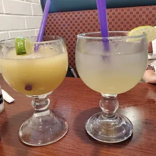 Texas Margarita (left) regular Margarita
