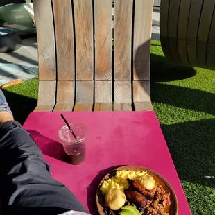 Cool swinging chair bench and breakfast