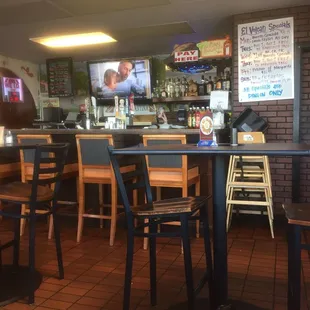 The inside of the restaurant.