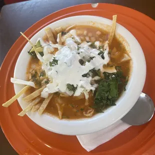 11/25/22 hearty Sopa De Tortilla! Daughter in Law&apos;s entree