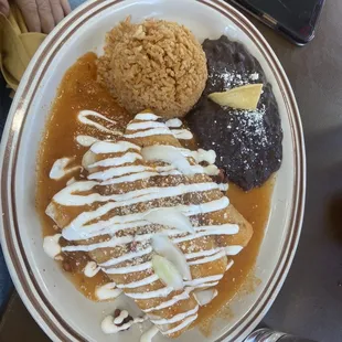 11/25/22 enchiladas with chorizo- husbands choice