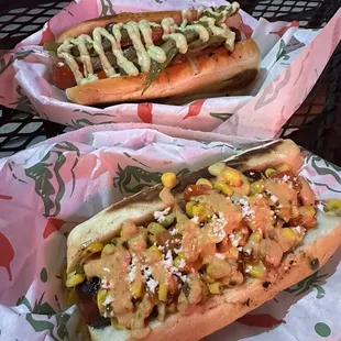 Top- Perro Caliente   Bottom- Perro con Elote