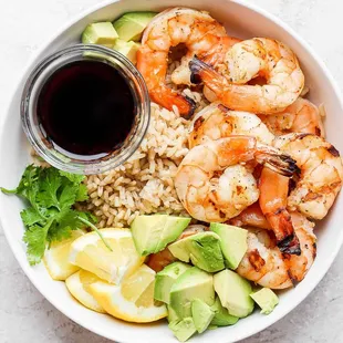 Grilled Shrimp Rice Bowl