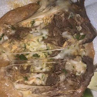 Inside of the Quesabirria .