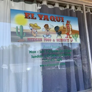 a sign in the window