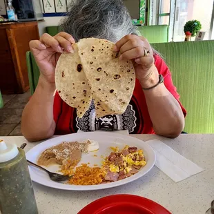 Flour and corn tortillas made to order here.