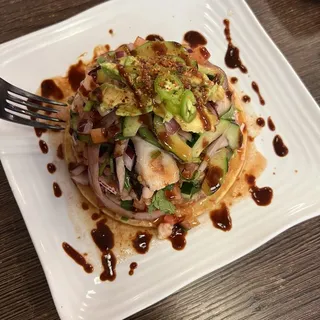 Camaron y Pulpo Tostada