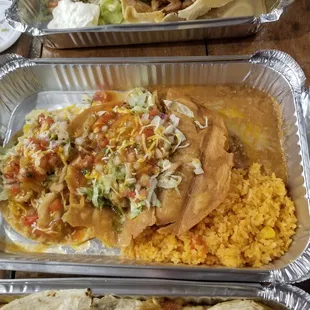 Lrg combo. Chalupa, chili relleno, and tostada.