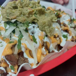 Carne asada fries! No soggy greasy fries, these were fresh and crunchy, tender Carne asada and so much fresh flavor.  Not heavy and greasy.