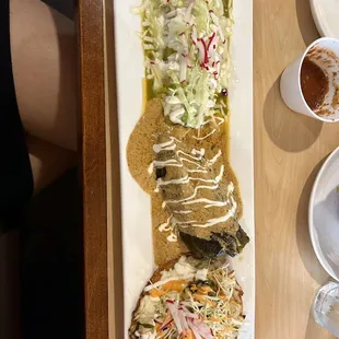 The 3 amigos- enchilada, chile relleno, and taco.