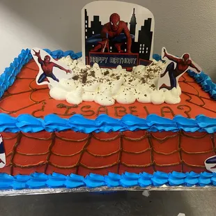 a spider - man birthday cake