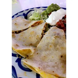 Shredded chicken quesadilla