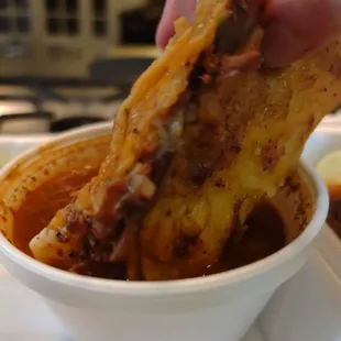 Quesa Birria in action.