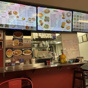 Counter and menu