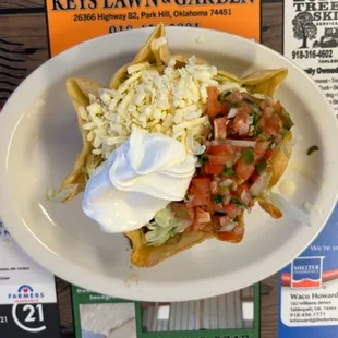 Fajita Chicken and Beef Taco Salad.
